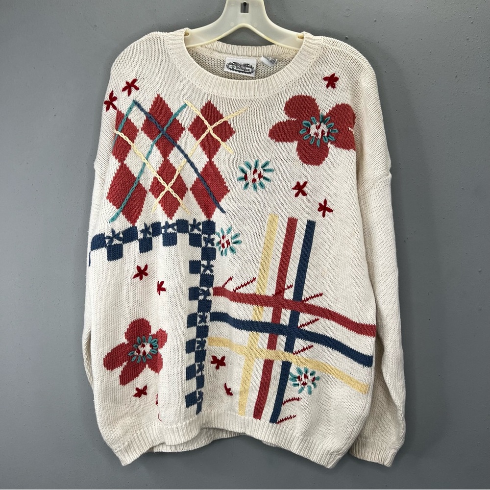The Villager Vintage Sweater Embroidered Knit